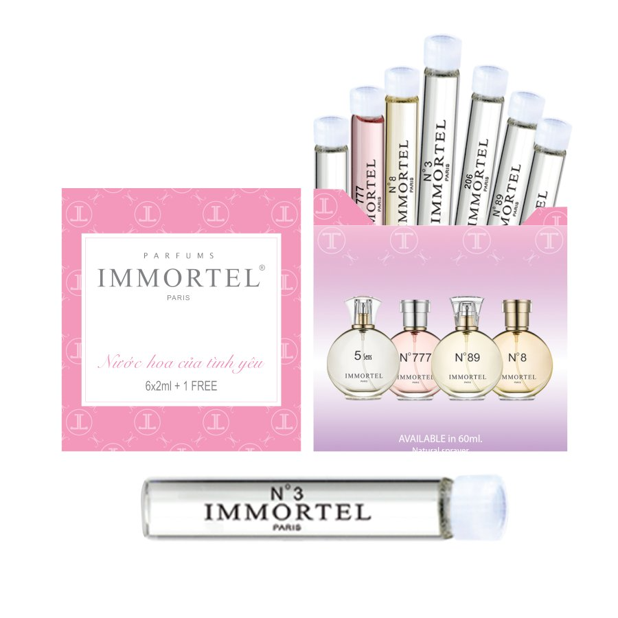 Bộ Nước Hoa IMMORTEL Mini 6 +1 Free No3 chai xức 2ml - Eau De Parfum