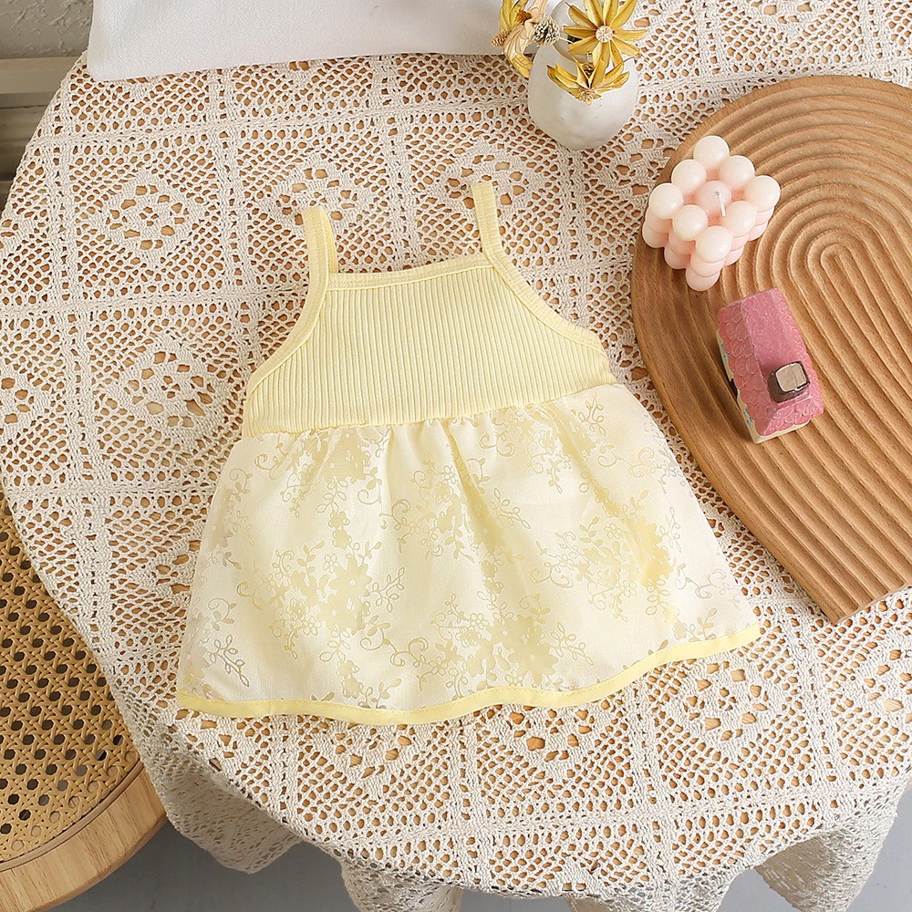 Body Váy Voan 2 Dây Hoa Tulip Cho Bé Gái Sơ Sinh 1 2 Tuổi Từ 5-13kg Dành Cho Bé Gái