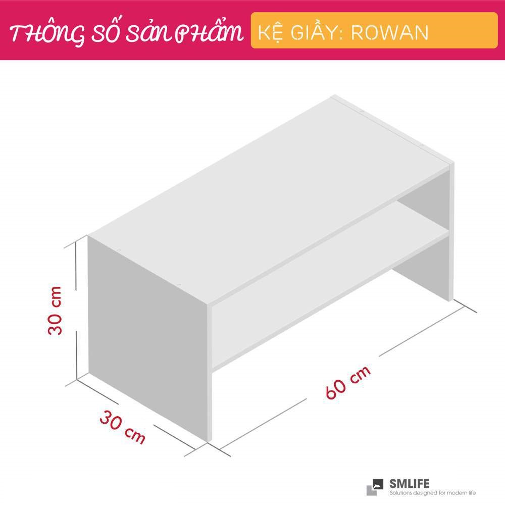 Kệ gỗ để giày hiện đại SMLIFE Rowan | Gỗ MDF dày 17mm chống ẩm | D60xR30xC30cm