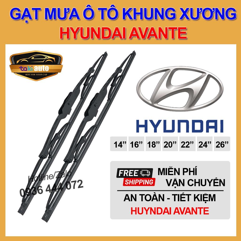 Cần gạt nước mưa trước Hyundai Avante thanh gạt mưa khung xương sắt chổi gạt mưa, lưỡi gạt mưa silicon lưỡi gạt nước mưa xe oto, thanh gạt nước mưa gạt nước kính ô tô