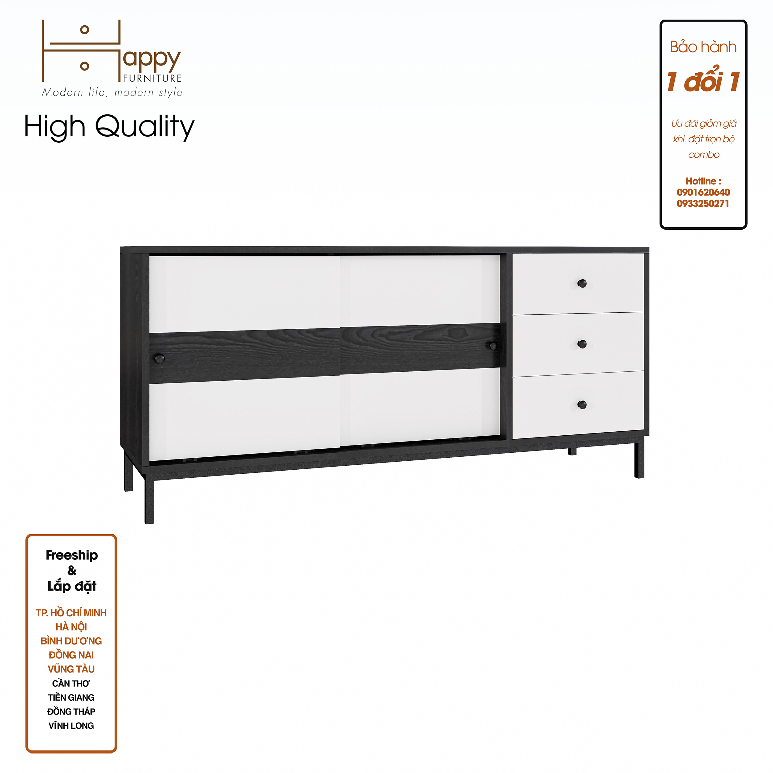 TAKO, Kệ TV 2 cánh lùa - chân sắt , 140cm x 40cm x 65cm , KTV_037