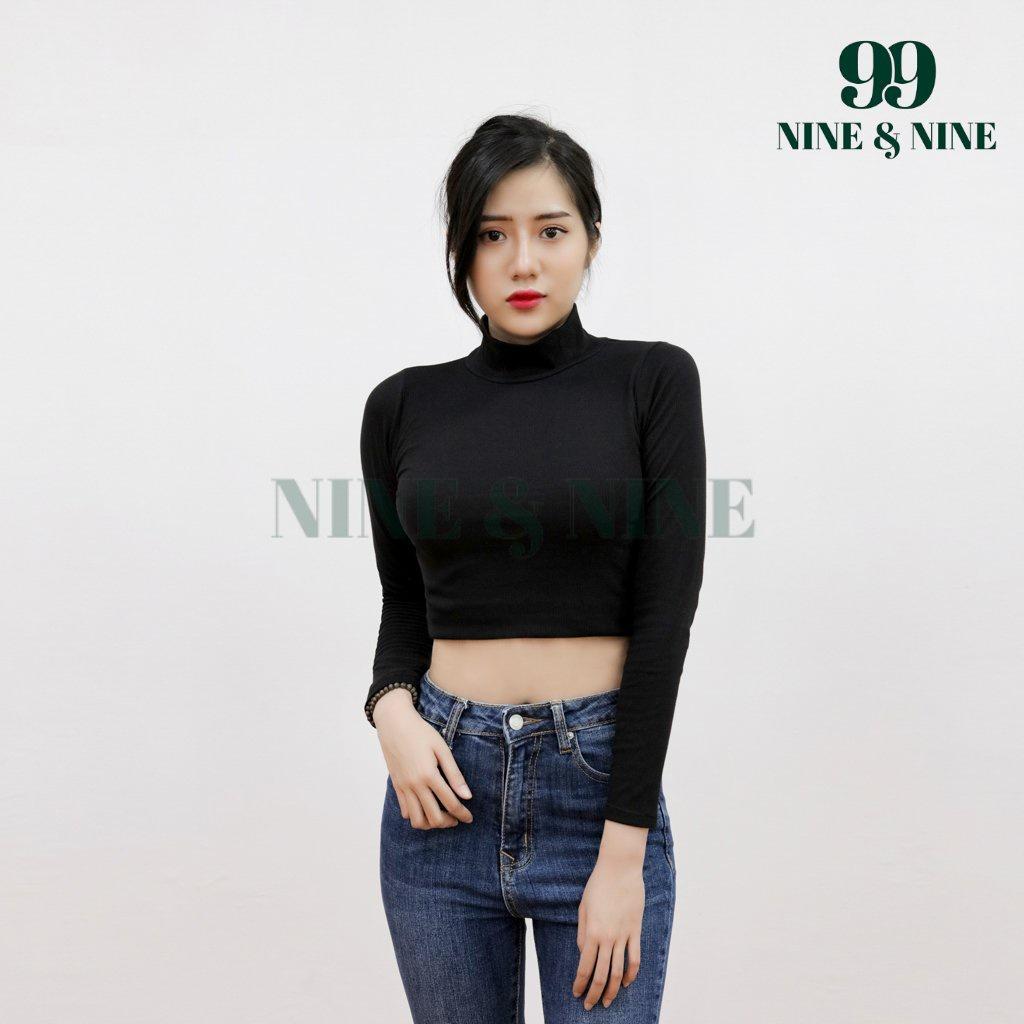 Áo Croptop Tay Dài, Cổ Lọ Kiểu Dáng Ôm Body Nữ Chất Liệu Cao Cấp Thun Co Dãn - 99 Store