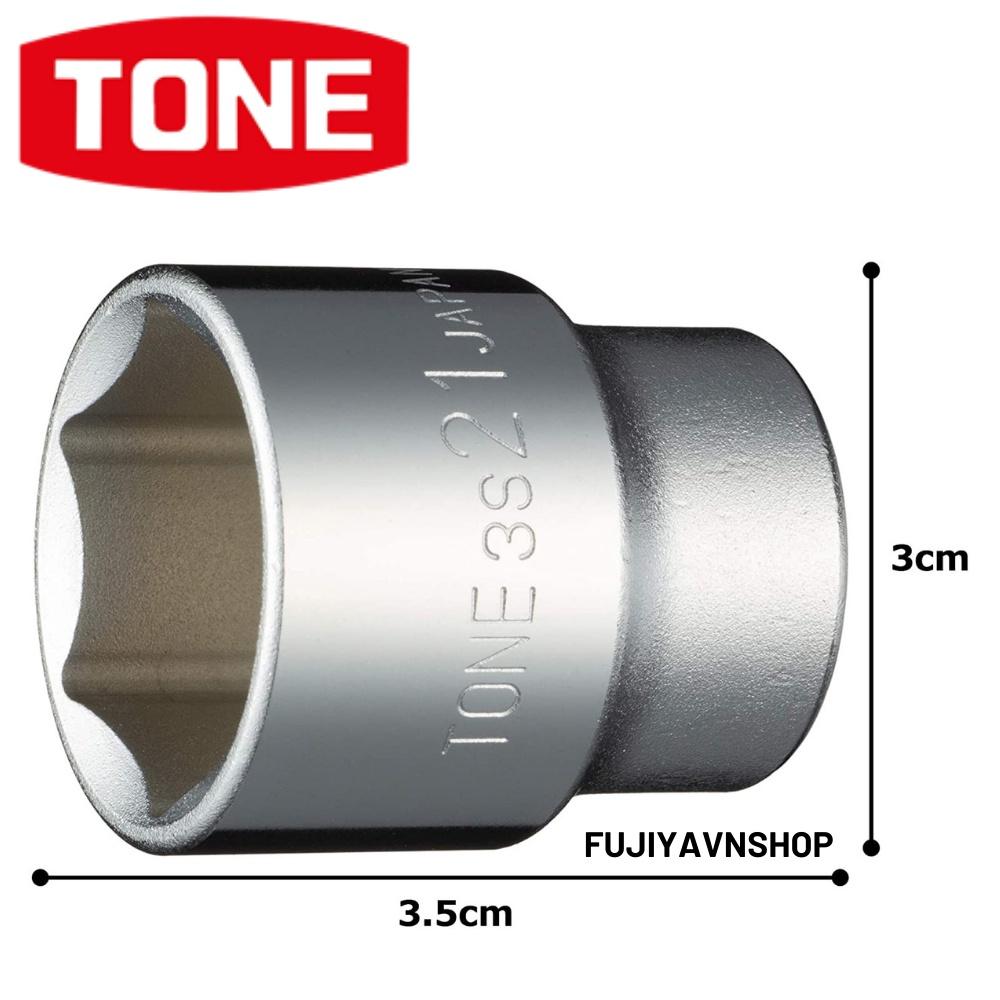 Đầu tuýp 6 cạnh ngắn Tone HP3S-21 ra đầu lục giác 21mm