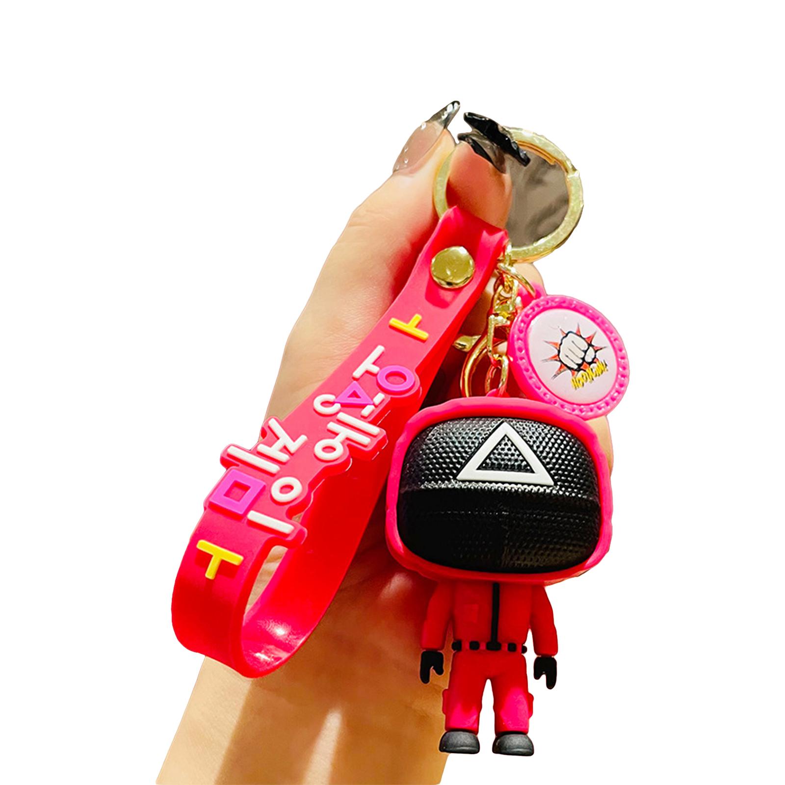 Squid Game Keychain Korean TV Character Pendant Metal Keychain Christmas Ornament Key Ring for DIY Art Craft Making