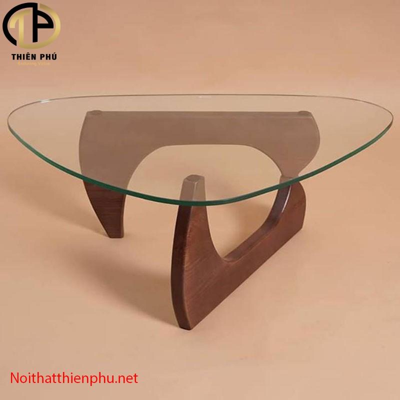 Bàn trà Noguchi Gỗ Sồi Màu Nâu Walnut Kết Hợp Kính Cường Lực Hàng Chất Giá Xưởng