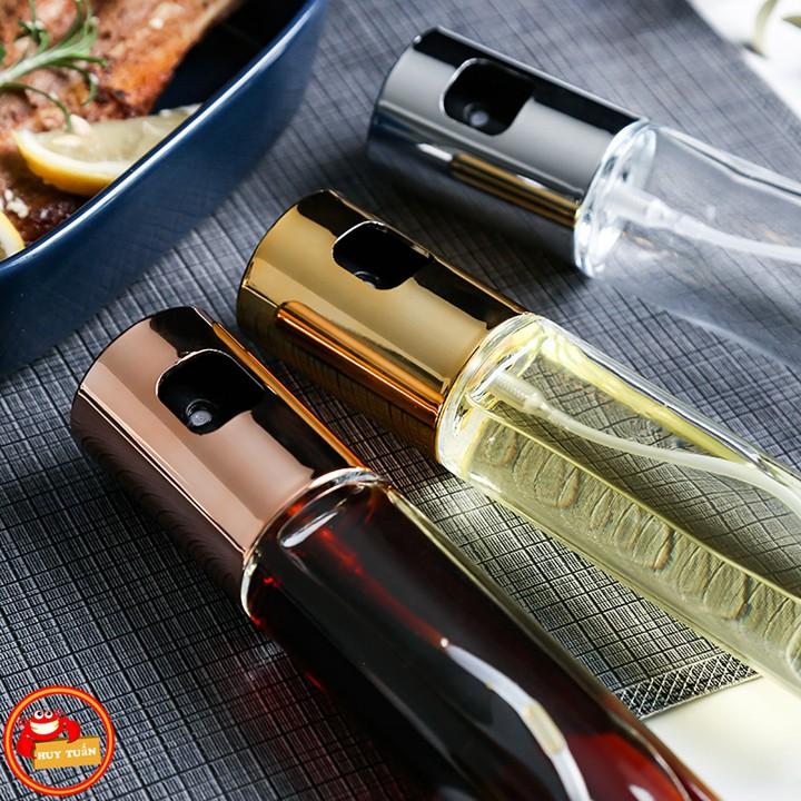 Bình Xịt Dầu Ăn Thủy Tinh, Chai Xịt Dầu Ăn Phun Sương Dùng Cho Nồi Chiên, Salad, Nướng 100ml