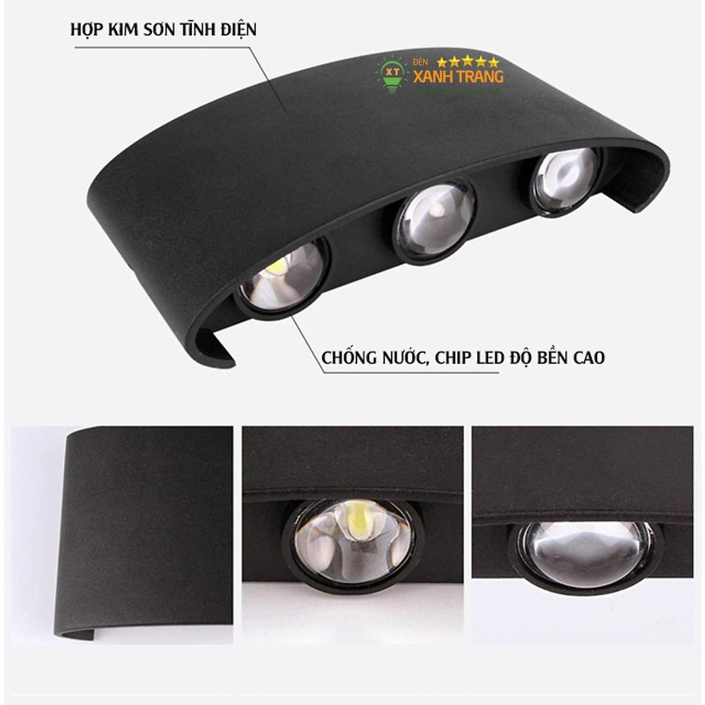 Đèn Hắt Tường 2 Đầu 6 mắt, 8 mắt trang trí nội ngoại thất chất liệu Nhôm Đúc Chống Nước IP66