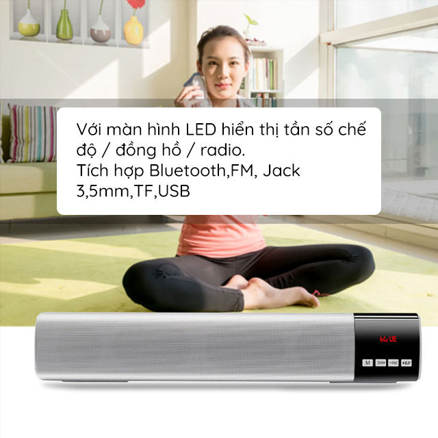 Loa Bluetooth Soundbar B28S, Màn Hình LED Nổi Bật, Tích Hợp FM, AUX, TF, USB - Âm Thanh Siêu Trầm )