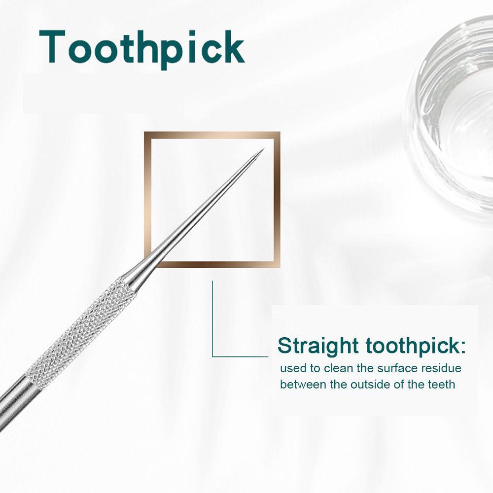 ☆YOLA☆ Picnics Metal Toothpick Set Outdoor Tooth Cleaning Stainless Steel Toothpick Portable Reusable Oral Care Tools Camping Toothpick Holder