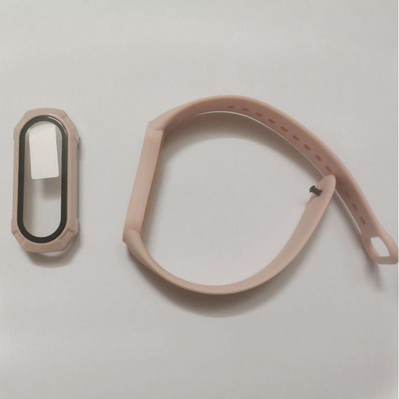 Dây Silicon và Ốp kính cường lực bảo vệ cho đồng hồ Xiaomi Miband 6