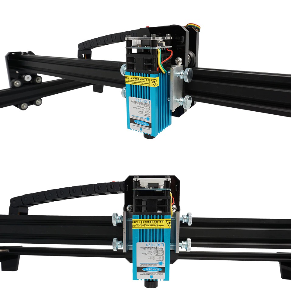 Combo Máy Cắt, Khắc Laser Mini 100x100 100100 màu đen+ Đầu laser tùy chọn