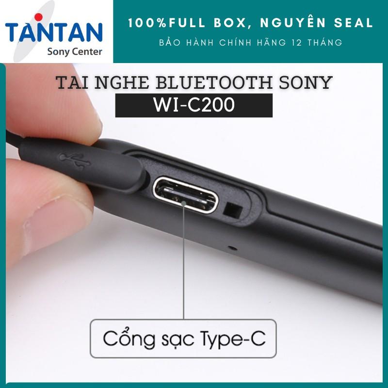 Tai Nghe BLUETOOTH Sony WI-C200 | Siêu nhẹ 19g - Pin 15h - Sạc nhanh - Nghe gọi chất lượng cao - Âm thanh đậm chất | Hàng Chính Hãng