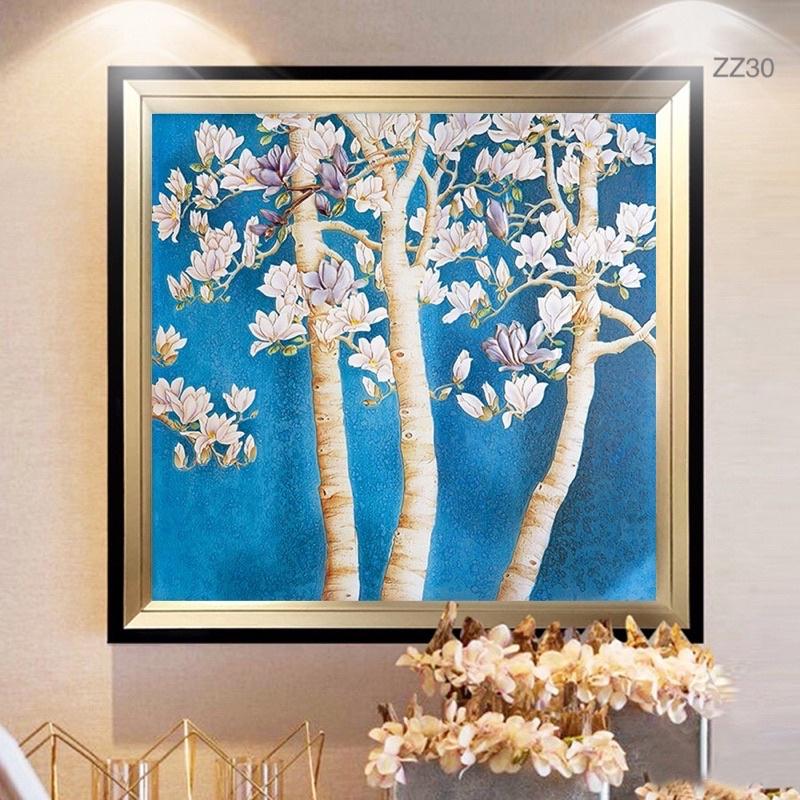 Tranh số hoá phong cách tô sần 2 bộ màu size 50x50cm