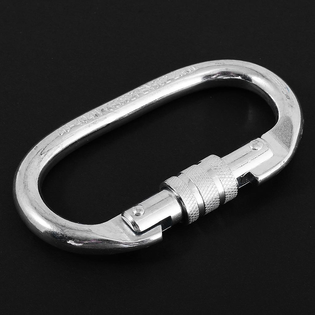 Outdoor Rappelling Rock Climbing Durable Oval 25KN Carabiner Screw Lock