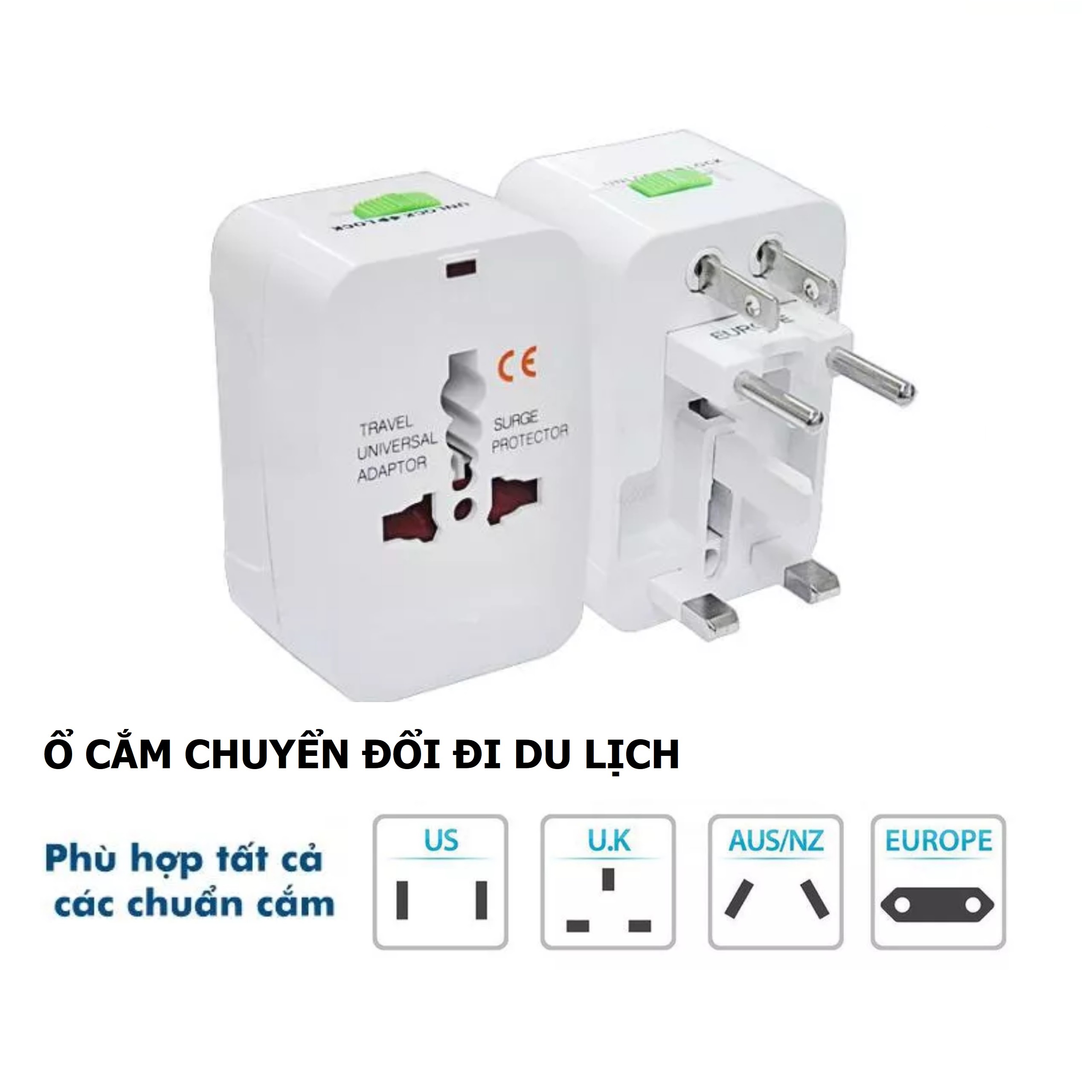 Ổ Cắm Chuyển Đổi Đa Năng Cho Phích Cắm Khi Du Lịch Quốc Tế, An Toàn, Tiện Dụng Mang Theo Người, TakyHome 8604