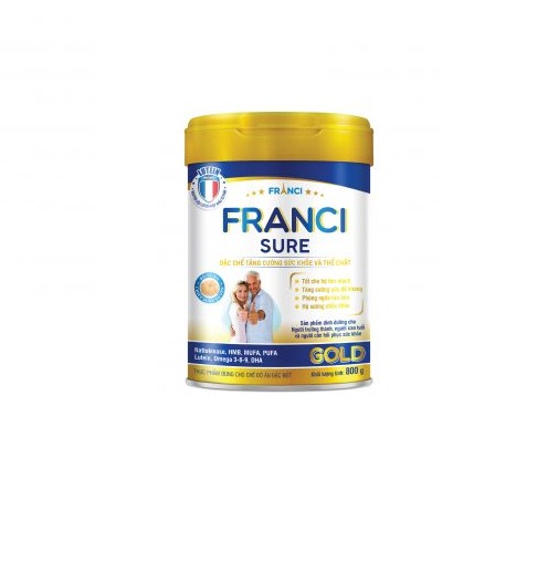 Sữa bột FRANCI SURE GOLD lon 800g – Tăng cường sức khỏe và thể chất