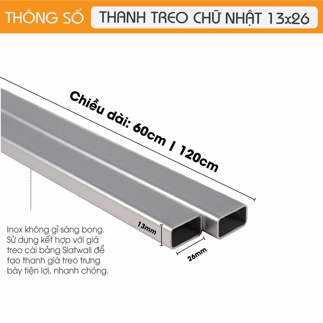 Thanh treo chữ nhật SMLIFE 13×26