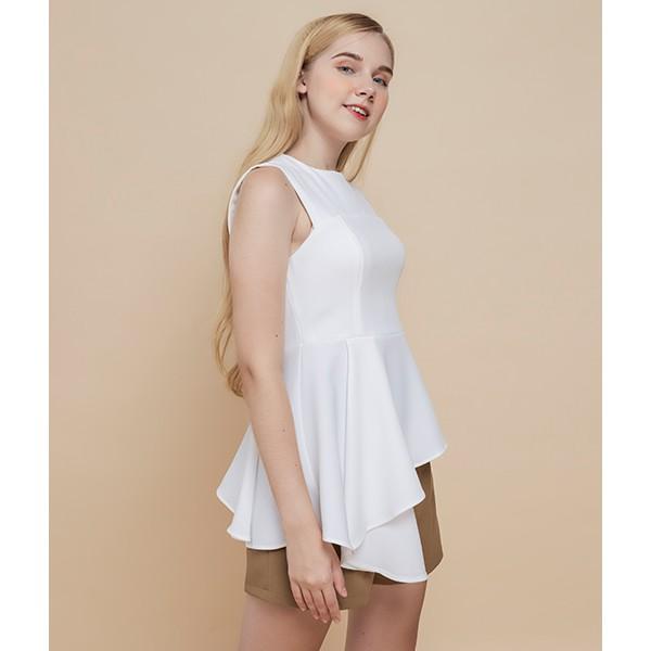 Áo kiểu nữ Callia Mimi top vạt lệch cổ tròn