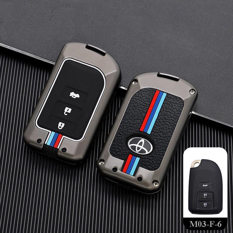Ốp khóa kim loại - Vỏ bọc bảo vệ chìa smartkey ô tô TOYOTA Yaris Vios G 2015-2020 - otofunmoclan