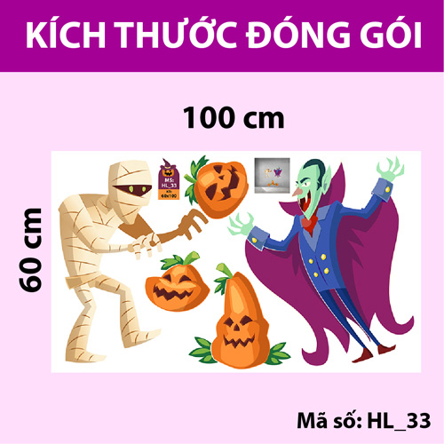 DECAL TRANG TRÍ HALLOWEEN COMBO SỐ 1
