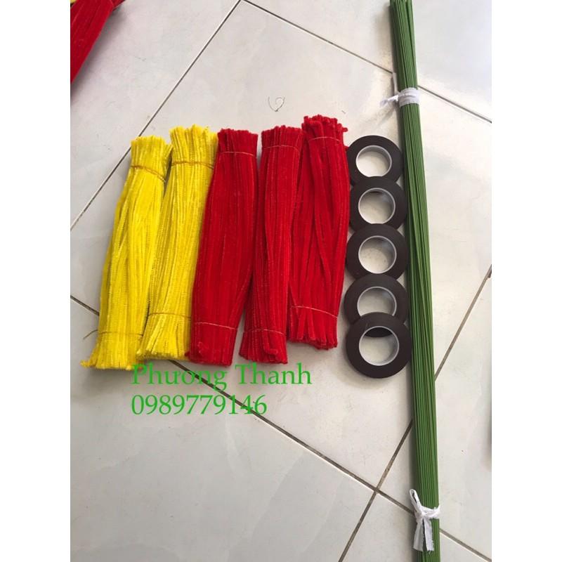 Sét 100 cành dài 80cm+15 tờ lụa