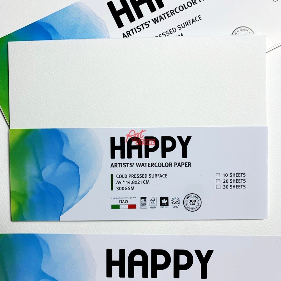 Giấy Vẽ Màu Nước HAPPY 300gsm