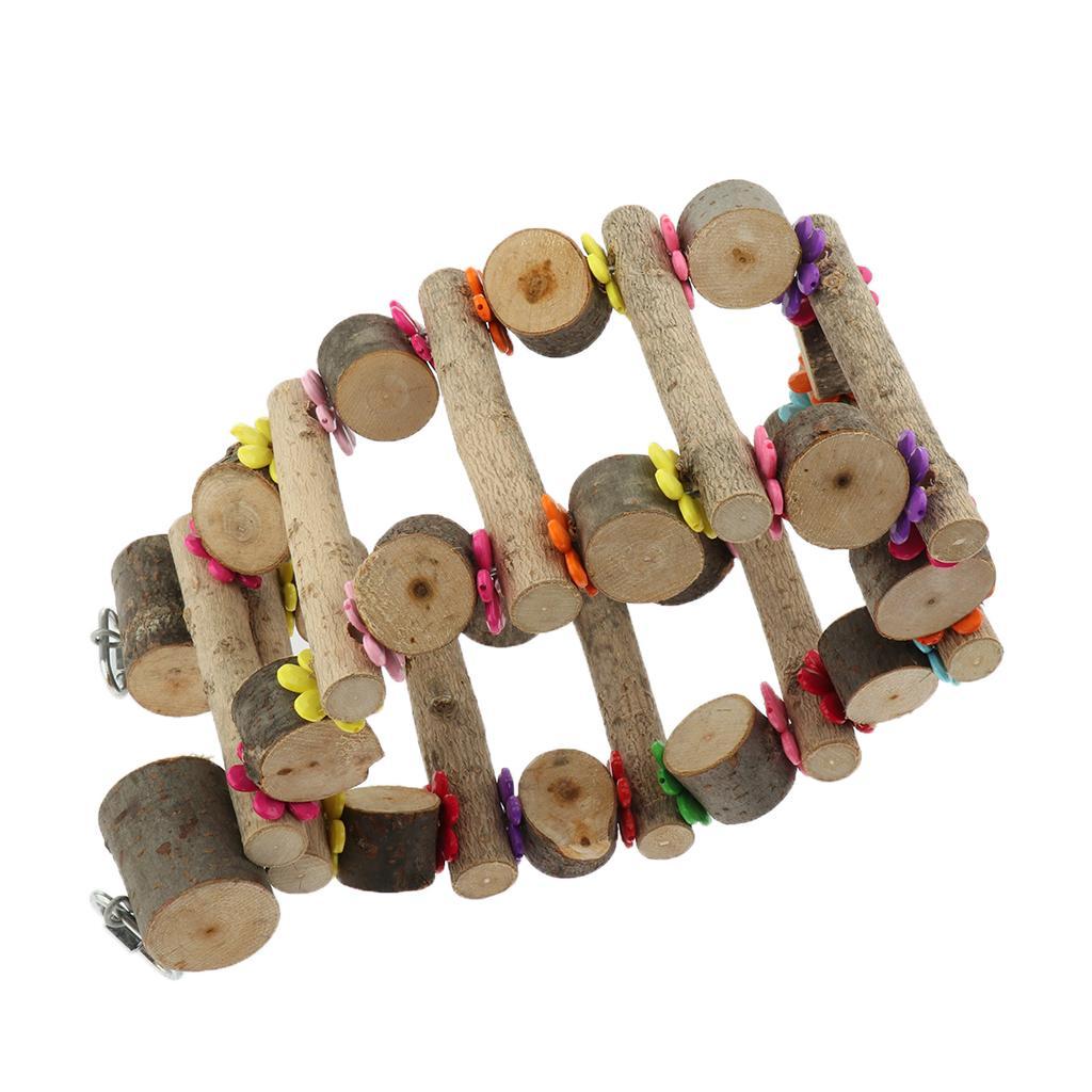 Natural Wood Bird Parrot Chew Toy Bird Cage Swing Toy Parrot Bird Ladder Toy