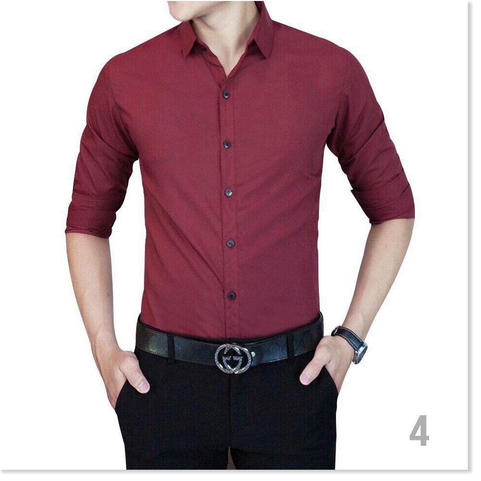 Áo sơ mi trơn dài tay cực phong cách đậm chất nam giới MẪU MỚI NHẤT HIỆN NAY