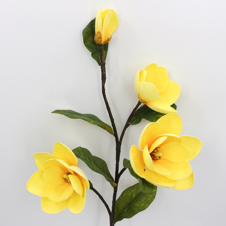Hoa mộc lan giả - 1 cành 3 bông - dài 80cm - Cây giả, hoa lụa Decor trang trí nhà cửa
