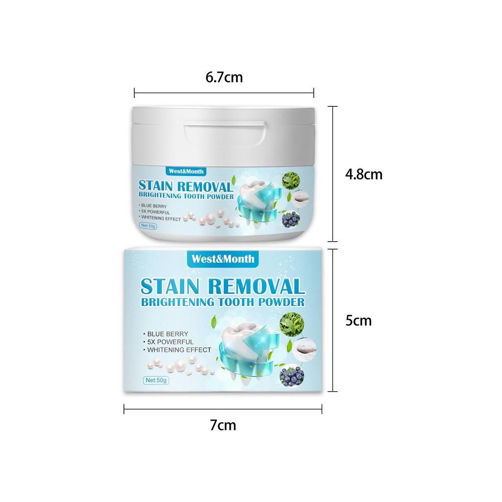 Kem Làm Trắng Răng, Khử Mùi Hôi STAIN REMOVAL 50g của West&Month giúp răng trắng sứ tự nhiên, khử mùi hôi