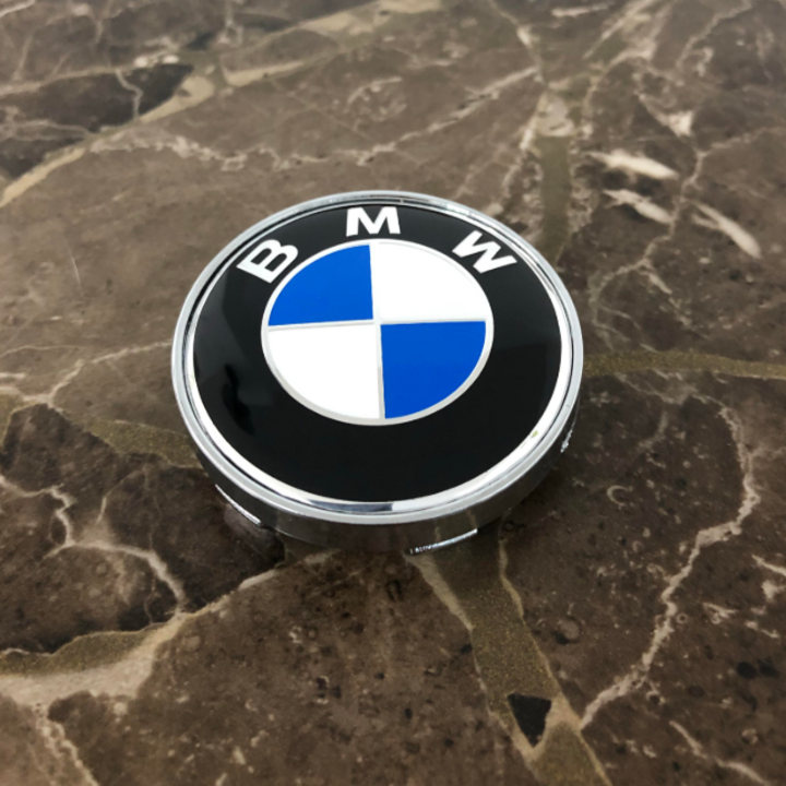 Logo chụp mâm, ốp lazang bánh xe ô tô BMW đường kính 60mm