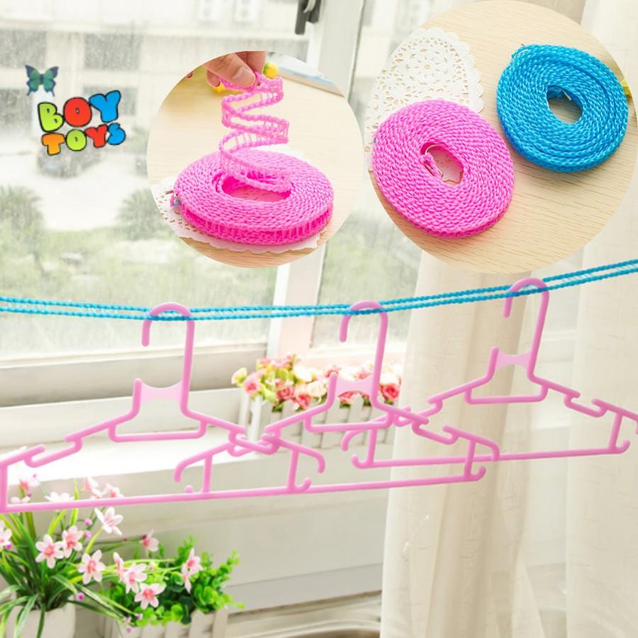Dây phơi đồ, dây phơi quần áo thông minh chống gió, chống trượt, có lỗ móc loại 3m