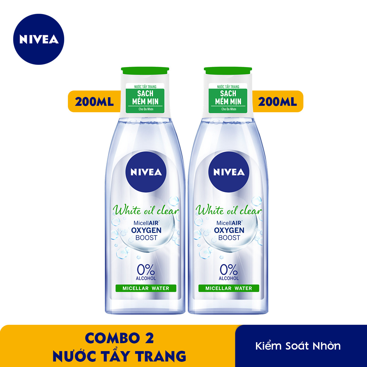 Combo 2 Nước Tẩy Trang NIVEA Kiểm Soát Nhờn Bright Oil Clear Micellar Water - 86609