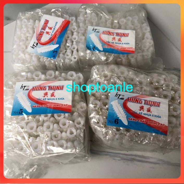 Combo túi 100 con tắc kê nhựa, nở nhựa các cỡ 3-4-5-6-7