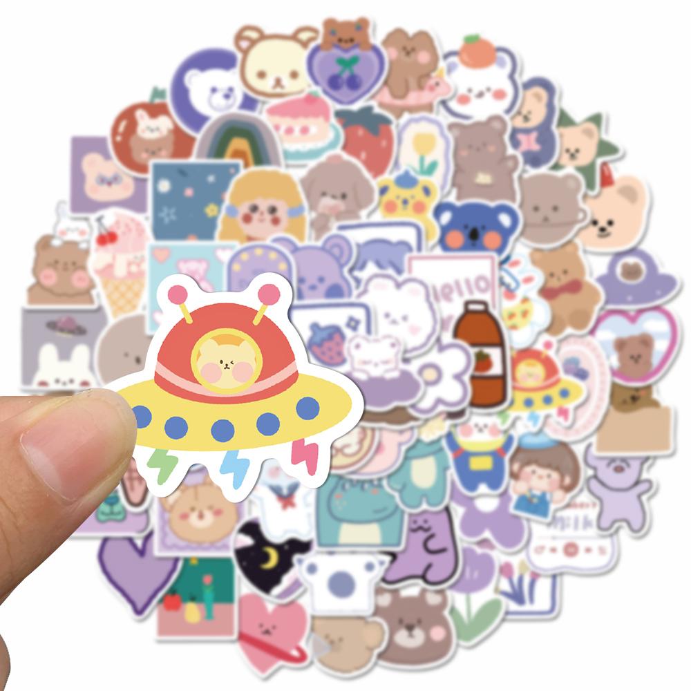 Sticker phong cách hàn quốc hoạt hình cute trang trí mũ bảo hiểm,guitar,ukulele,điện thoại,sổ tay,laptop-mẫu S27