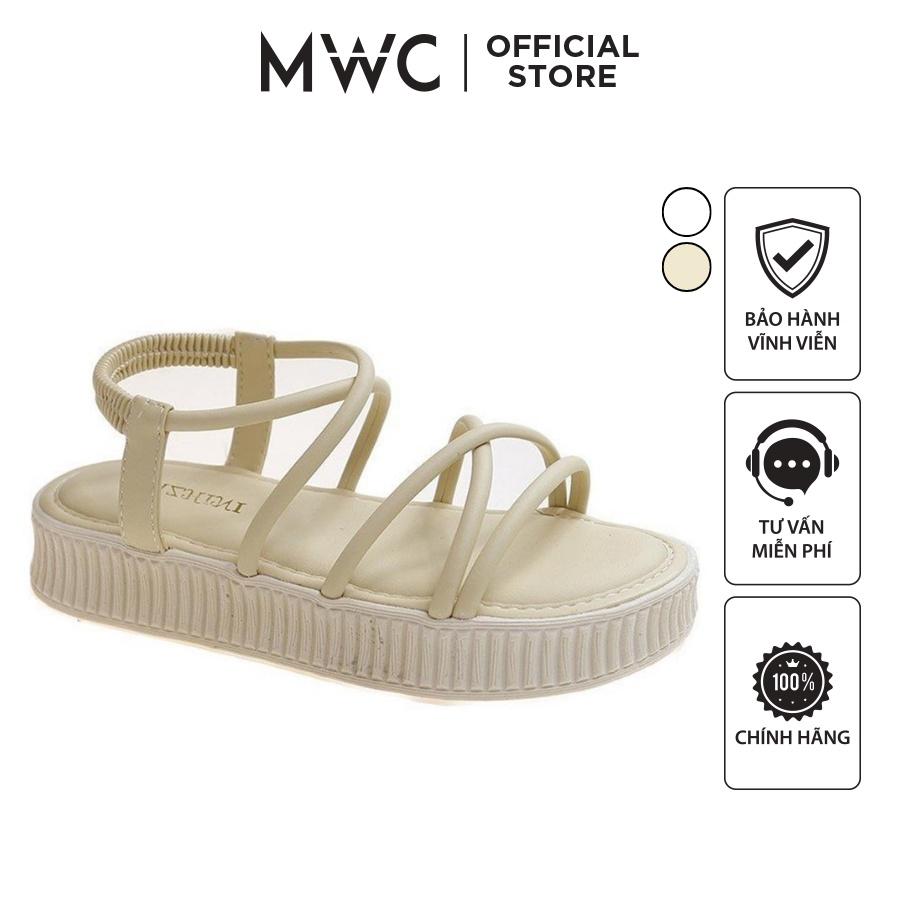 Giày sandal nữ MWC 2992 - Giày Sandal Quai Chéo Mảnh Cách Điệu Đế Bằng Cực Thời Trang