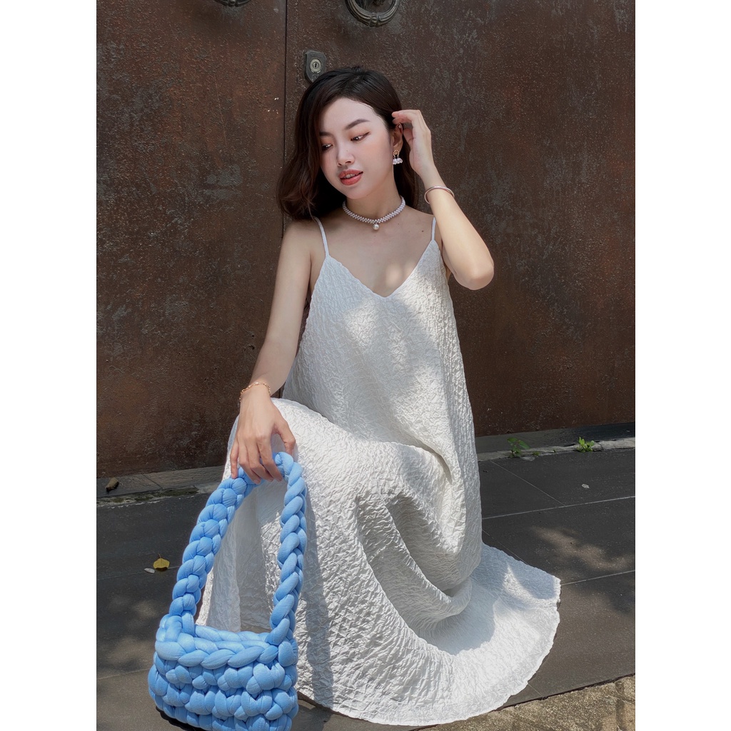Đầm Maxi 2 Dây Dáng Suông Chất Vải Xốp Mềm Mịn Thoáng Mát Đi Biển Siêu Hót
