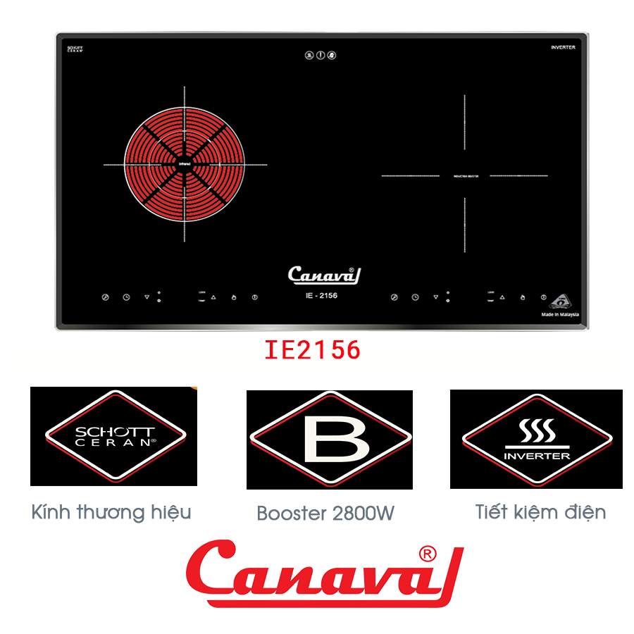 Bếp điện từ hồng ngoại CANAVAL IE2156 - Hàng nhập khẩu