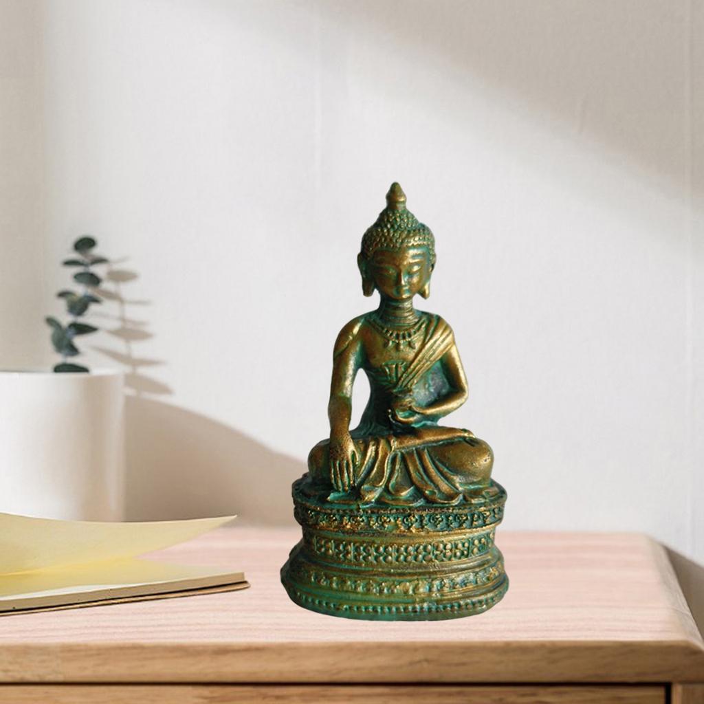 2X SANDSTONE BALCONY HOME GARDEN SMALL ZEN BUDDHA STATUE ORNAMENT DECORATIONS