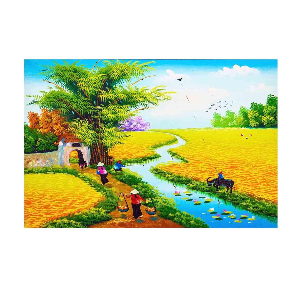 Tranh đồng quê dán tường, tranh trang trí khổ lớn