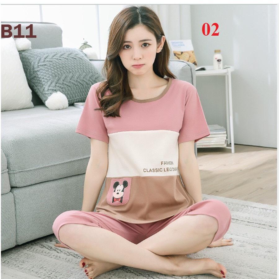 Đồ bộ ngủ nữ, thun Cotton 100% cực mát, đủ size, 42-70kg