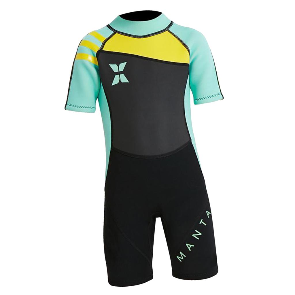 Kids Wetsuit,2.5mm Neoprene Thermal Swimsuit,Short Sleeve Kids Wet Suits for Swimming Scuba Diving,Full Wetsuit for Girls Boys