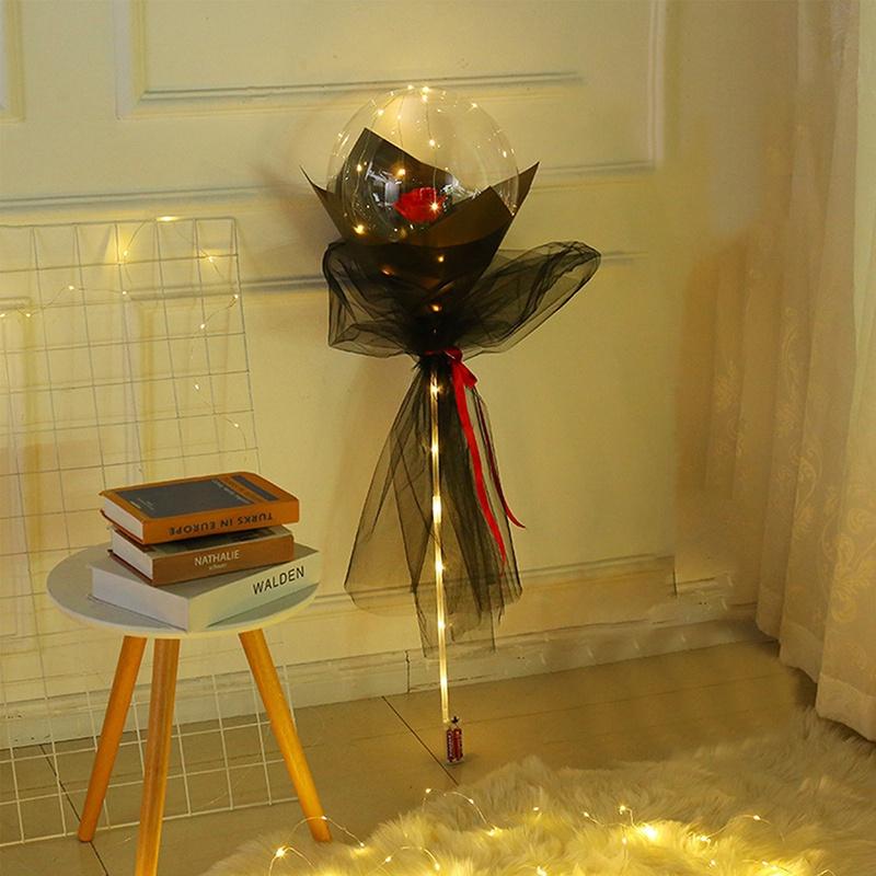 Bong Bóng Trong Suốt Hình Hoa Hồng Có Đèn LED Độc Đáo Trang Trí Tiệc Cưới / Sinh Nhật