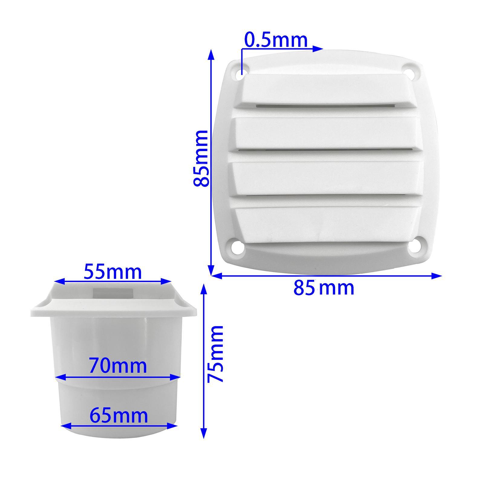 Air Hose thru Vent Air Exhaust Ventilator Plastic Louvered Grille Cover for RV Boat Marine Replacement Blinds Vents White Vent