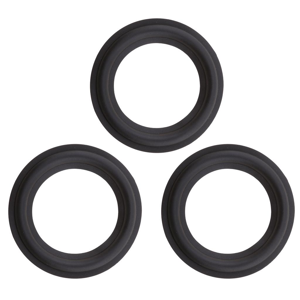 3Pcs 3inch Woofer Speaker Foam Edge Repair Kit Spare Replacement Black