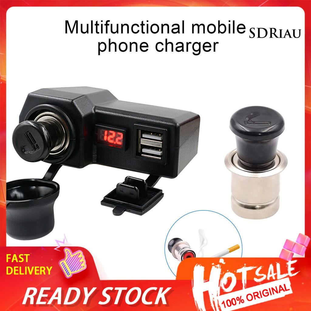 Bộ Sạc Usb Kép Hiển Thị Vôn Kế Chuyên Dụng Cho Xe Mô Tô