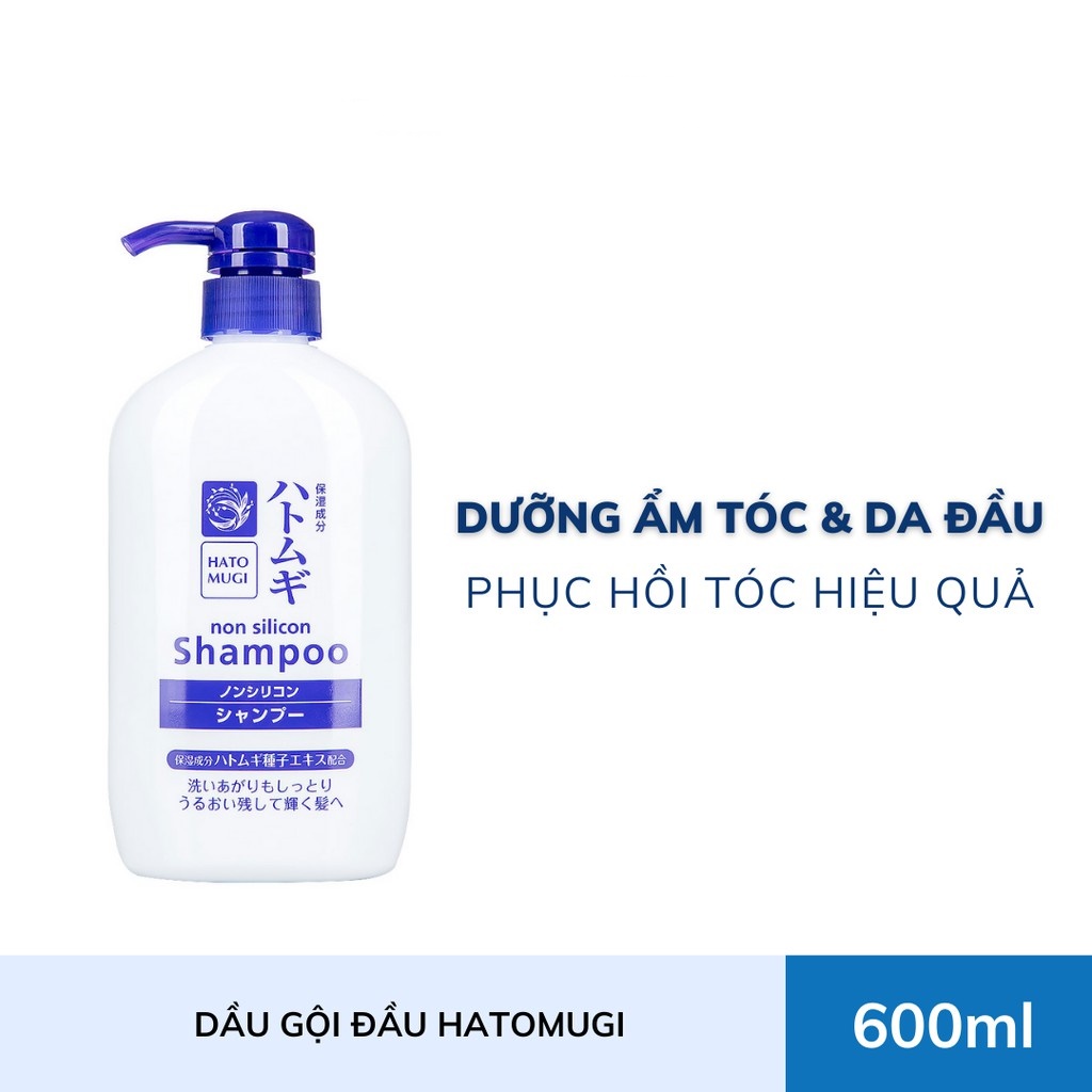 Dầu Gội Đầu Phục Hồi Tóc Cosme Station Hatomugi Shampoo Chiết Xuất Hạt Ý Dĩ (Chai 600 mL)