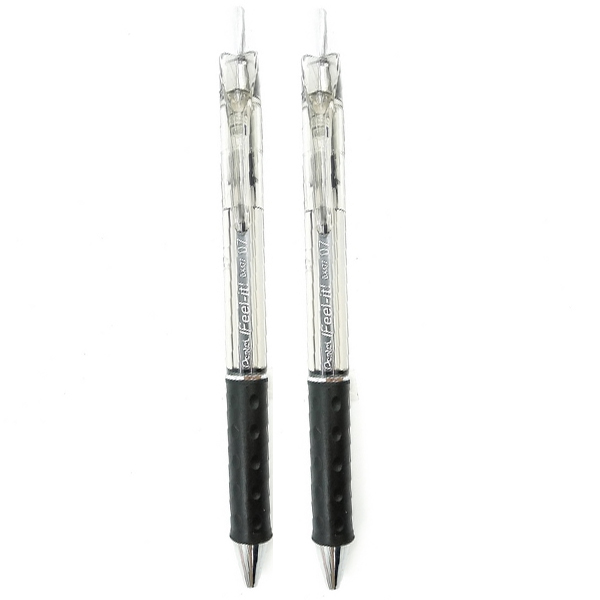 Bộ 2 Bút Bi Bấm Pentel 0.7 BX477 - Màu Đen