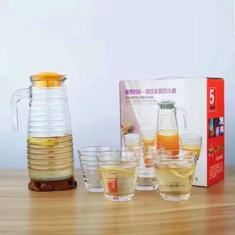 Bộ Bình Và 4 Ly Thuỷ Tinh Uống Nước Cao Cấp