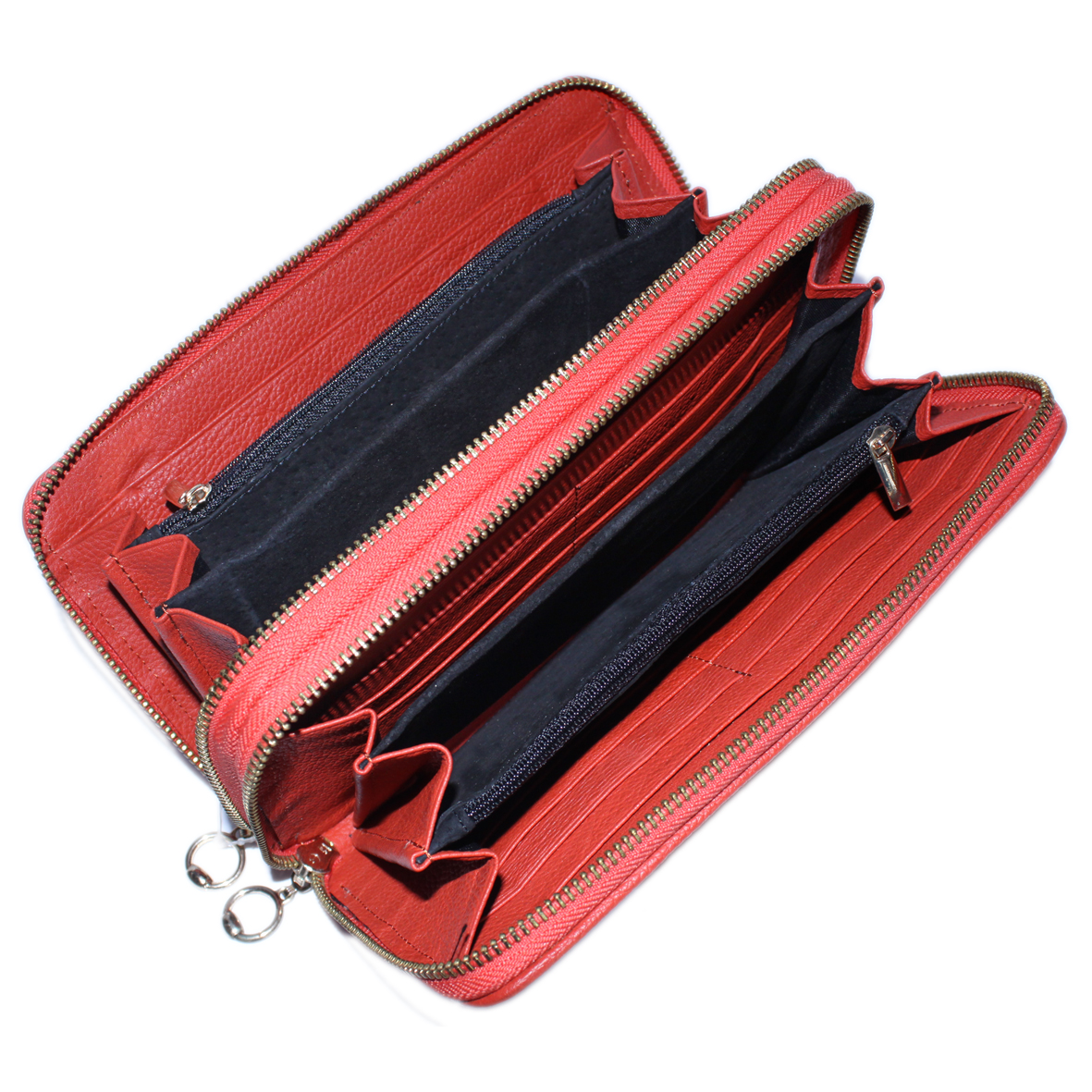 Ví Nữ Da Đà Điểu Nhiều Ngăn Huy Hoàng HT3417 (11 x 22 cm) - Đỏ
